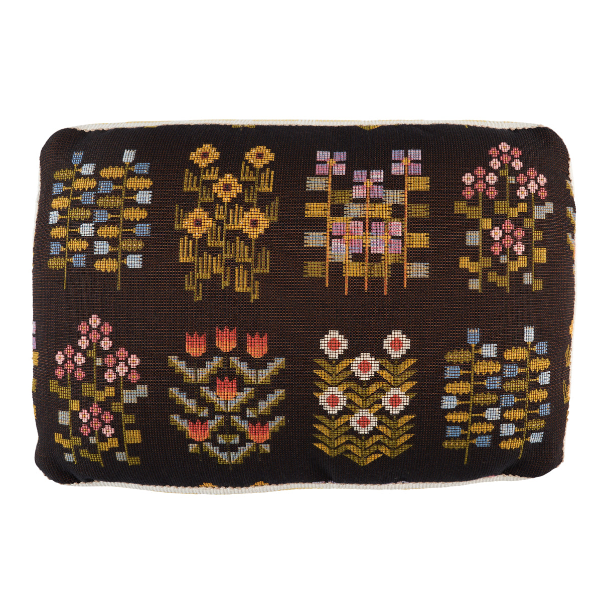 Annika Floral Tapestry Box Pillow - Multi on Cocoa