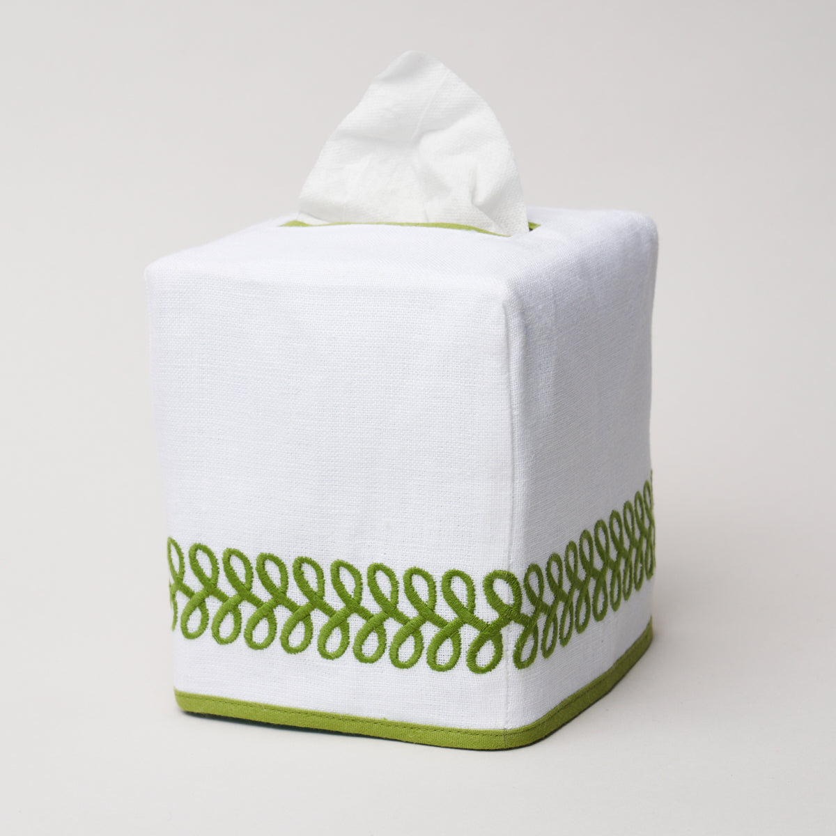 Astor Braid Tissue Box Cover (Grass)