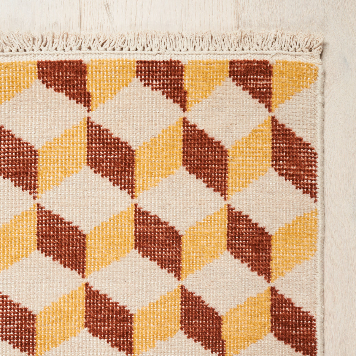 Pompeii Hand-Knotted Rug Color: Yellow & Red - SAMPLE