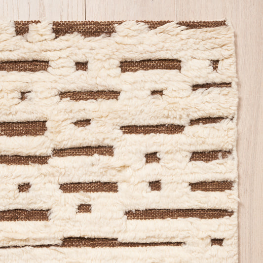 Abstract Ikat Rug Color: Ivory & Brown - SAMPLE
