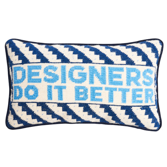 Designers Rock Needlepoint Pillow (Blue)