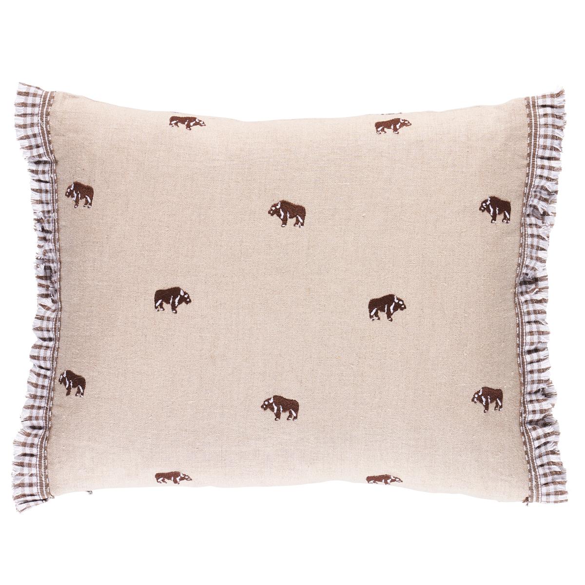 Buffalo Embroidery Pillow - Natural (Pre Order)