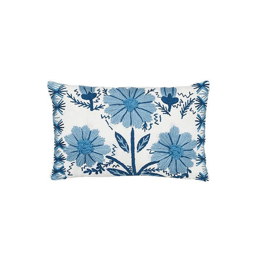 Marguerite Embroidery Pillow - Sky (Pre Order)